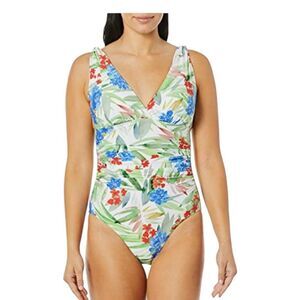 Athena Floral V-Neck One-Piece Swimsuit